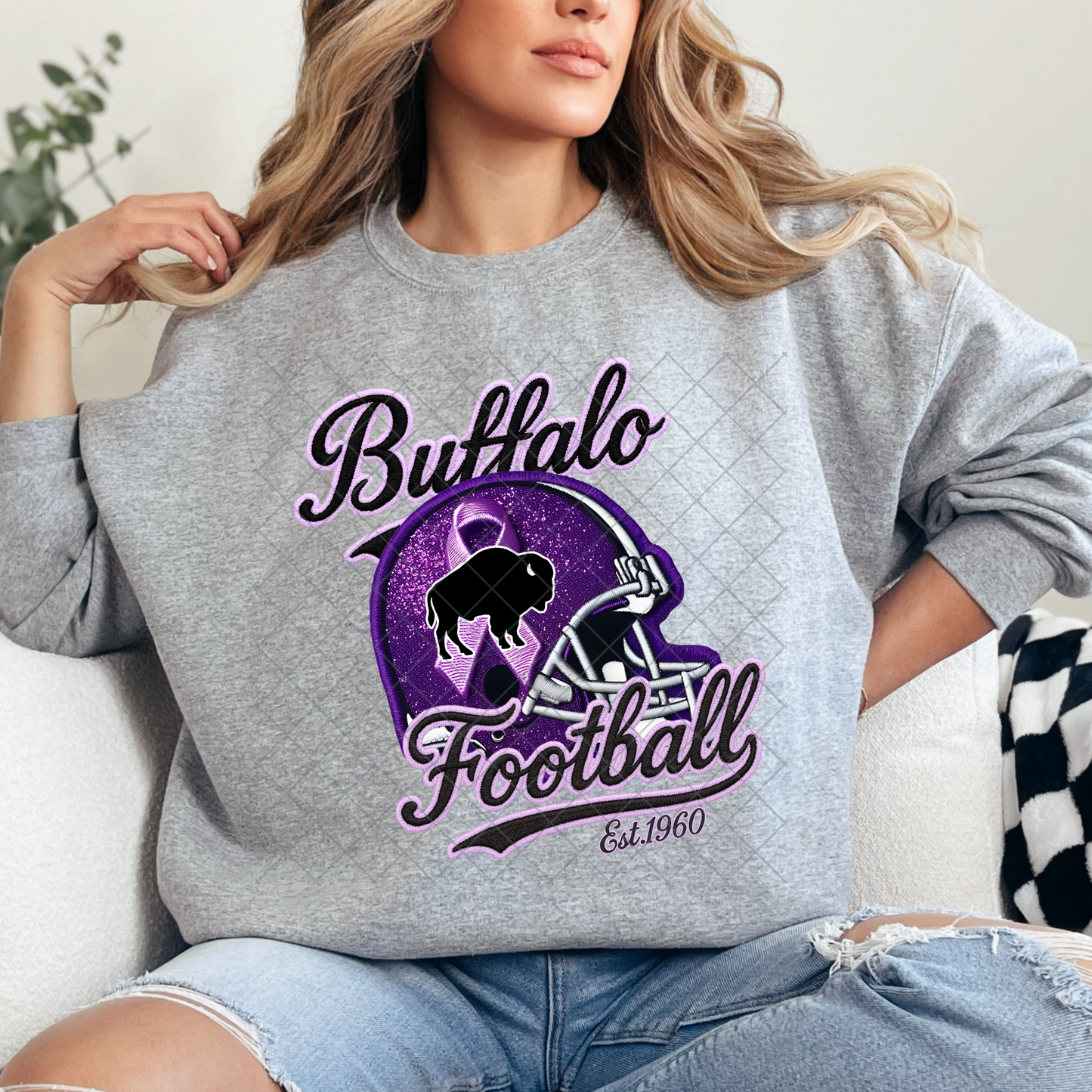 Buffalo Football Purple Ribbon T-Shirt or Sweatshirt