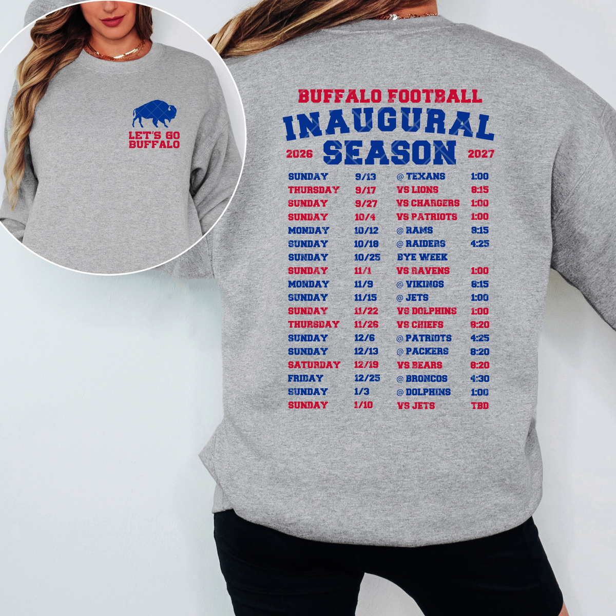 Buffalo Inaugural Season Schedule T-Shirt, Sweatshirt, or Hoodie