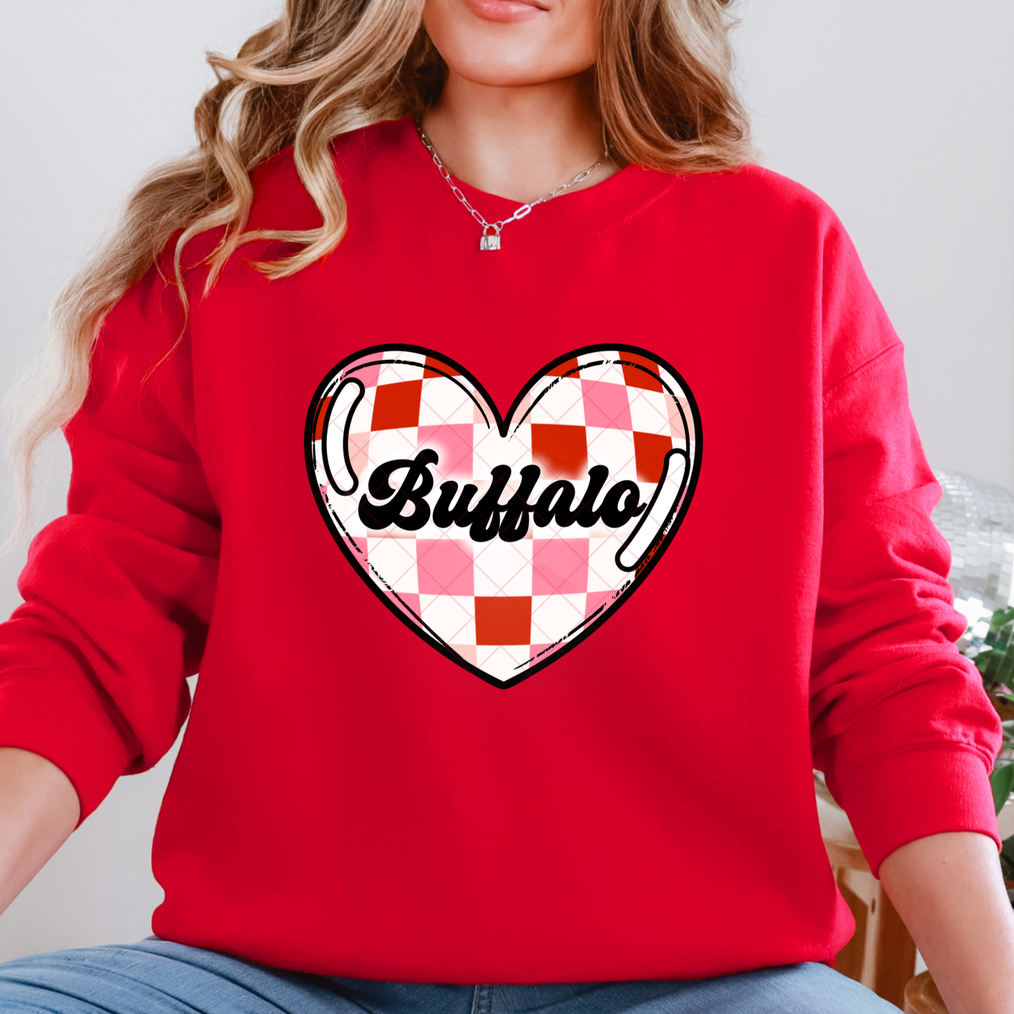 Checkered Heart Buffalo Valentine T-Shirt, Sweatshirt, or Hoodie
