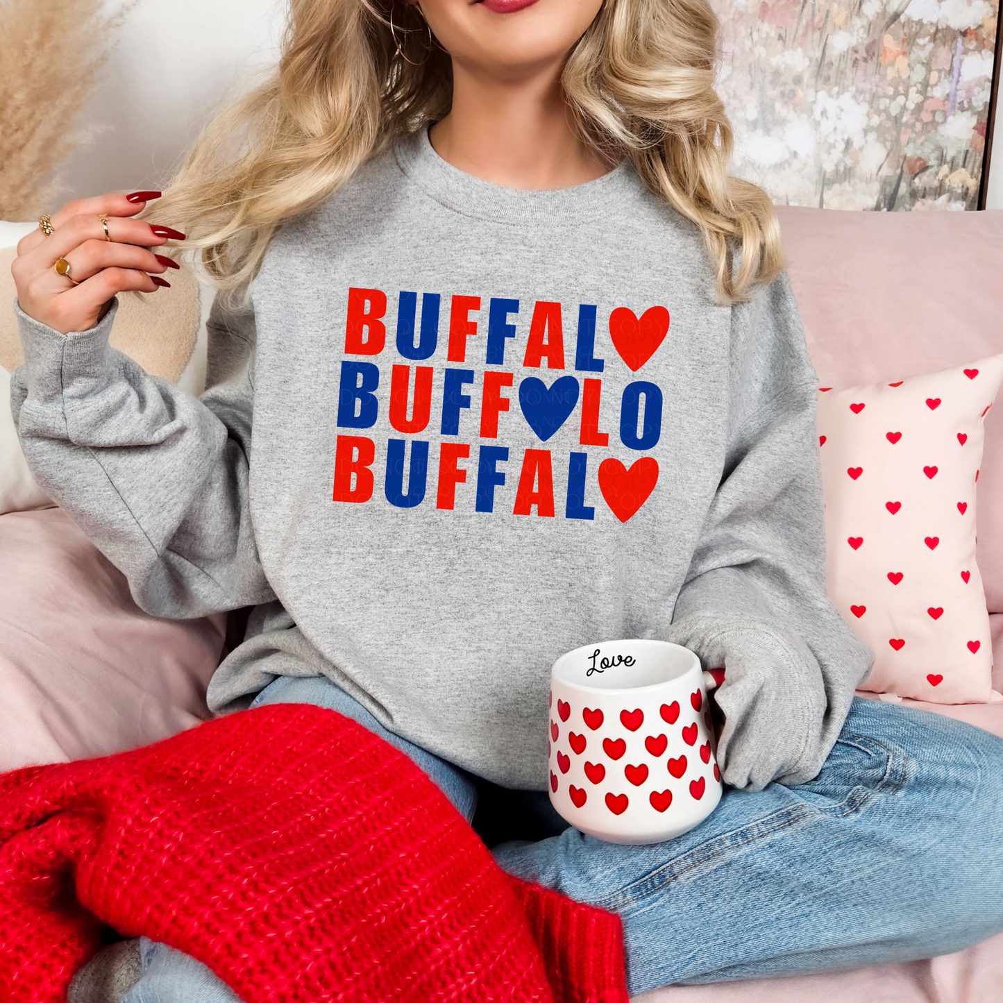 Buffalo Heart Valentine Crewneck Sweatshirt