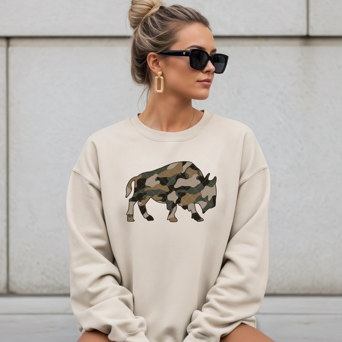 Camo Buffalo T-Shirt or Sweatshirt