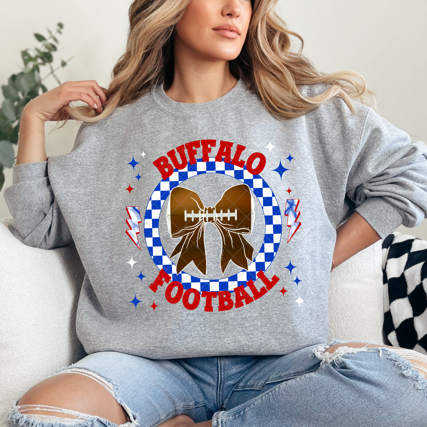 Buffalo Football Bow T-Shirt or Sweatshirt