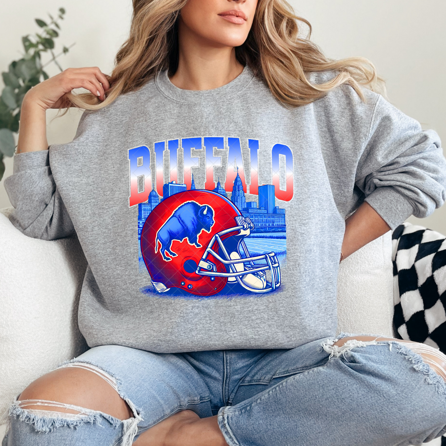 Buffalo Red Helmet Sweatshirt
