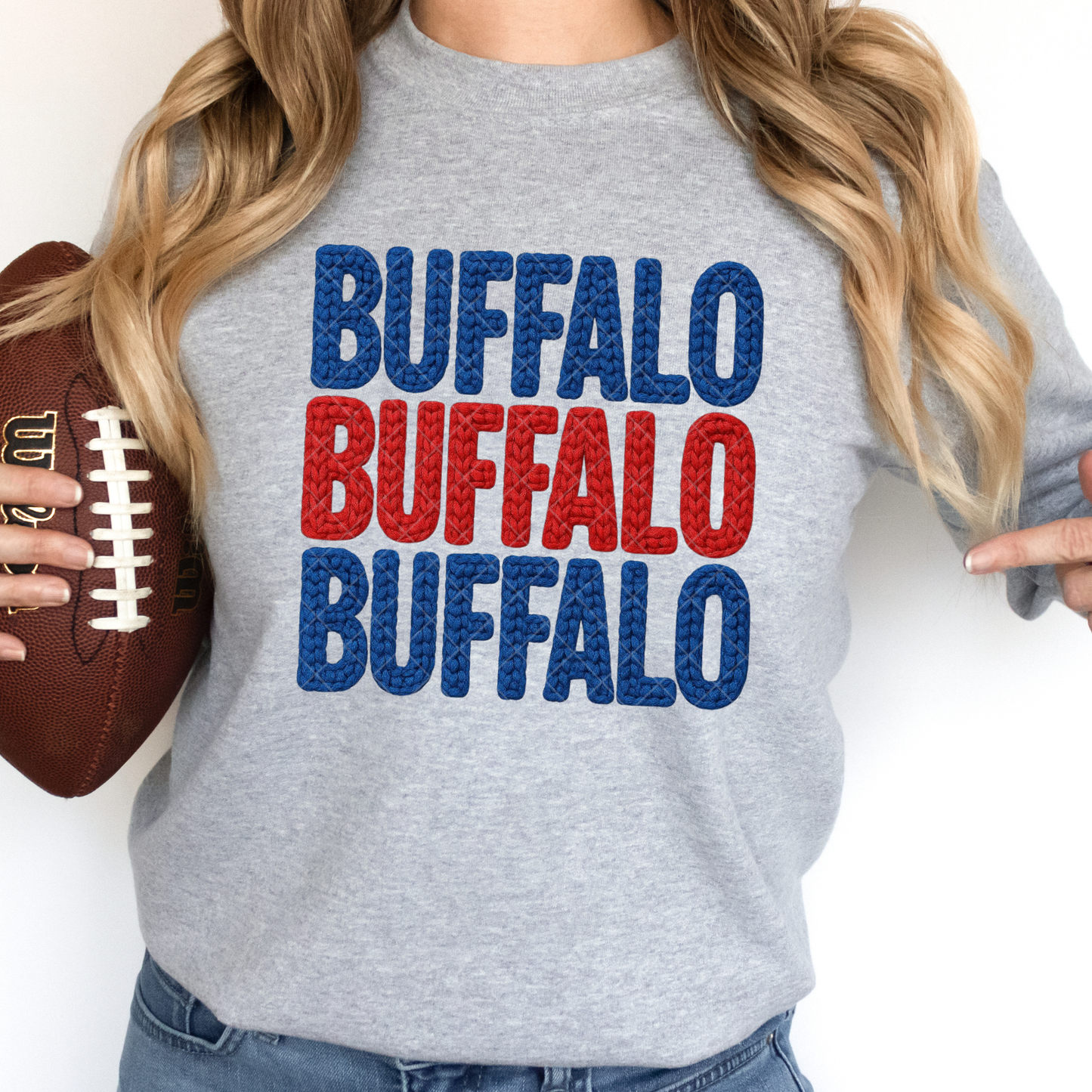 Buffalo Faux Yarn Crochet T-Shirt, Sweatshirt, or Hoodie