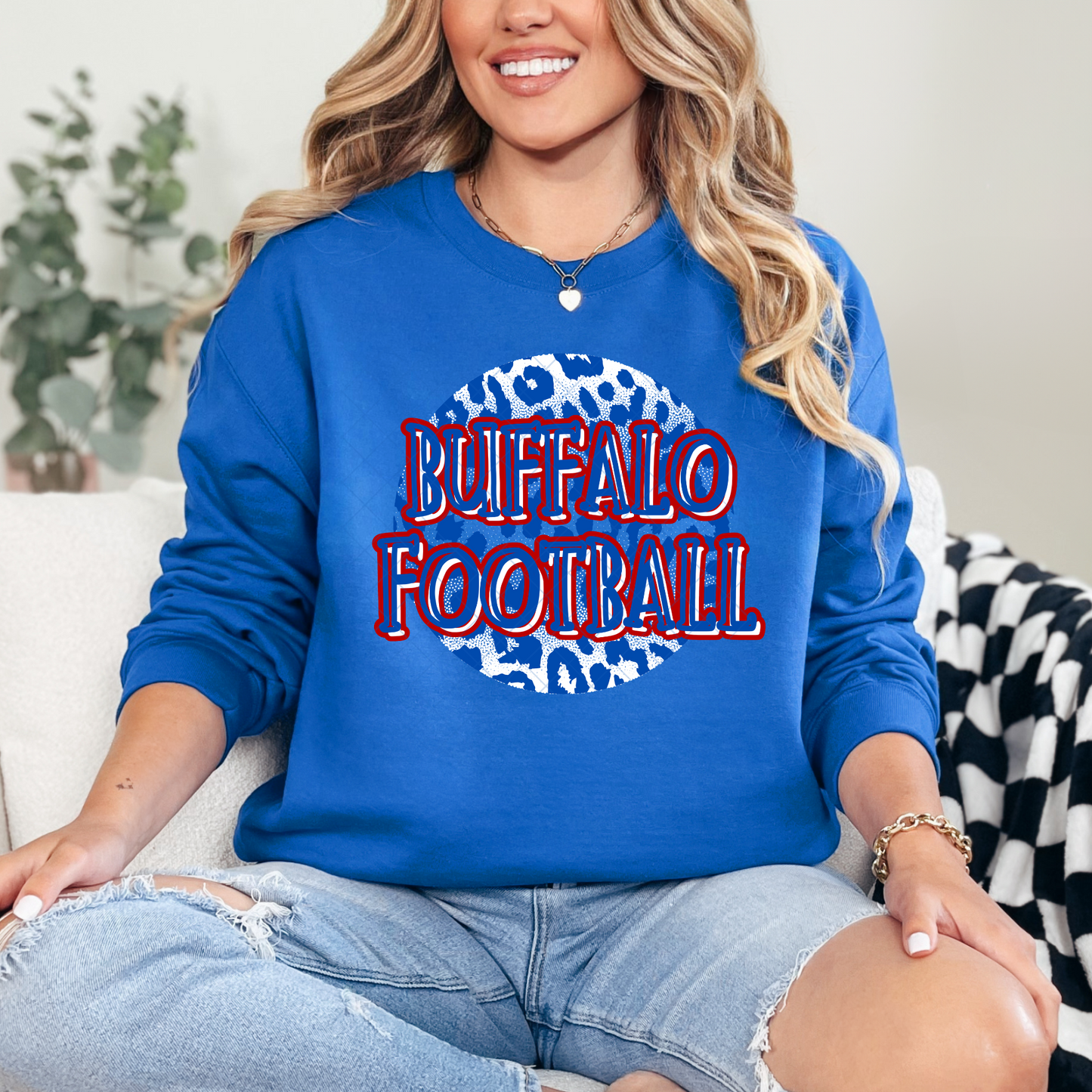 Round Leopard Print Buffalo Football T-Shirt or Sweatshirt
