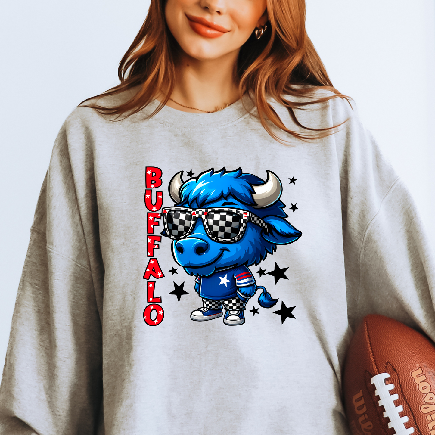 Buffalo Cartoon Mascot T-shirt or Sweatshirt