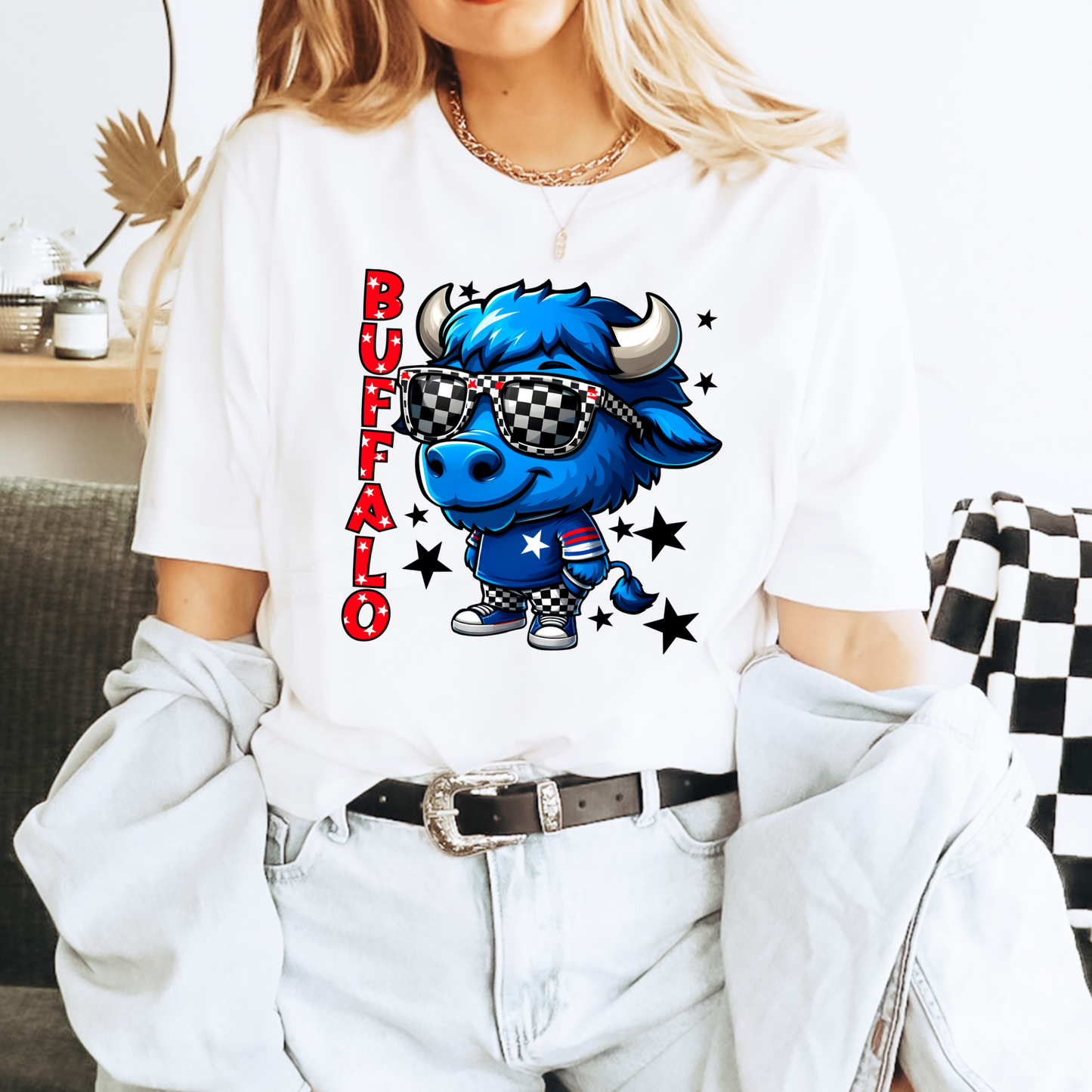 Buffalo Cartoon Mascot T-shirt or Sweatshirt