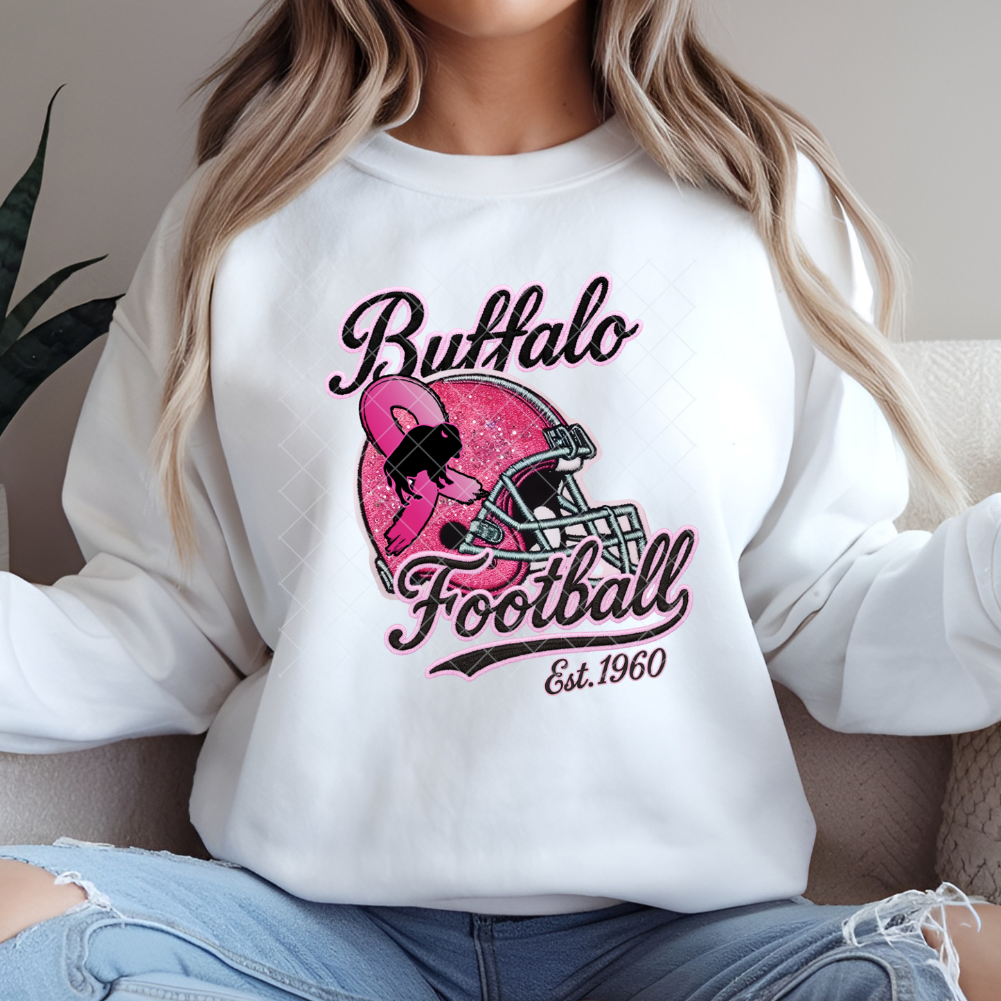 Buffalo Football Pink Ribbon T-Shirt or Sweatshirt