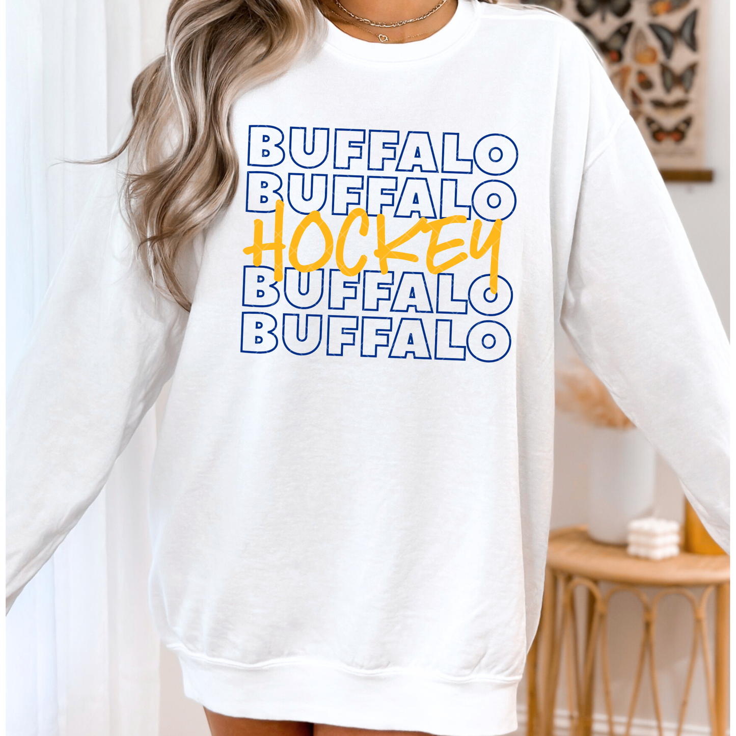 Buffalo Hockey Stacked T-Shirt or Sweatshirt