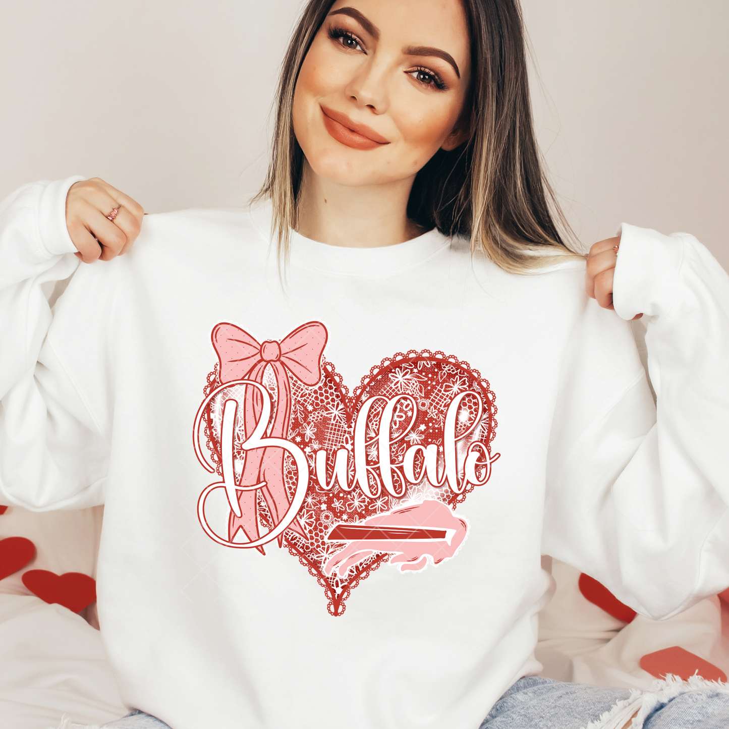 Buffalo Lace Heart Valentine T-Shirt, Sweatshirt, or Hoodie