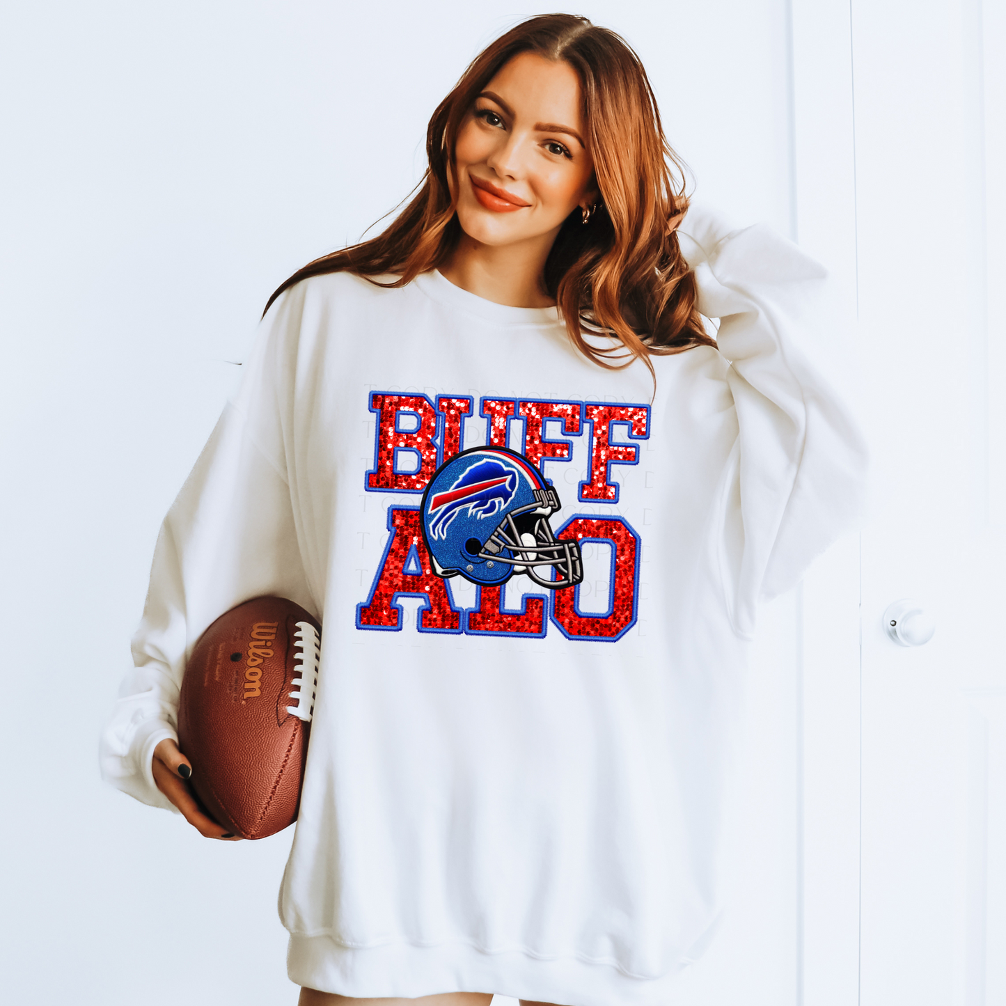 Buffalo Faux Sequins Glitter Look T-shirt or Sweatshirt