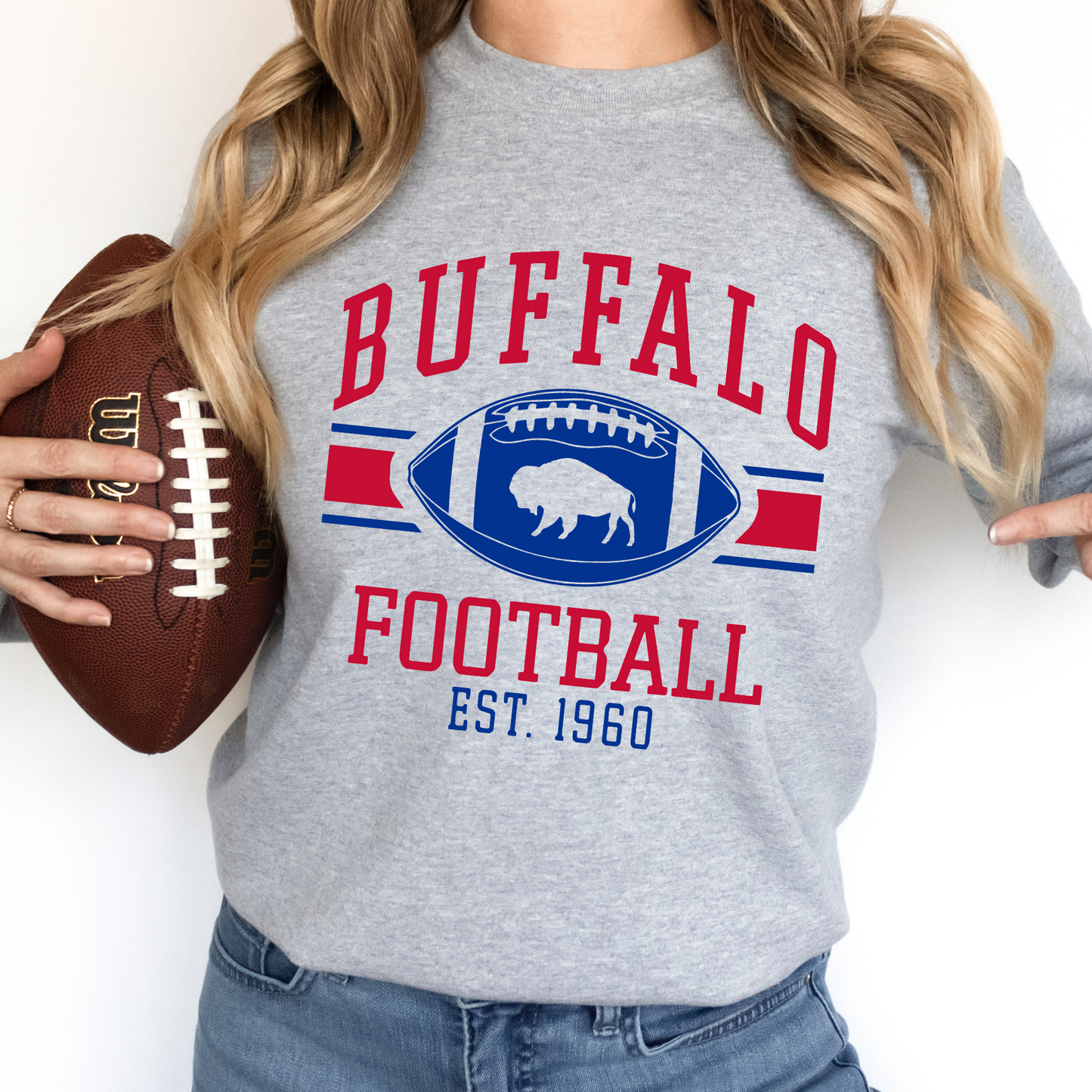 Buffalo Football Red and Blue TShirt or Sweatshirt