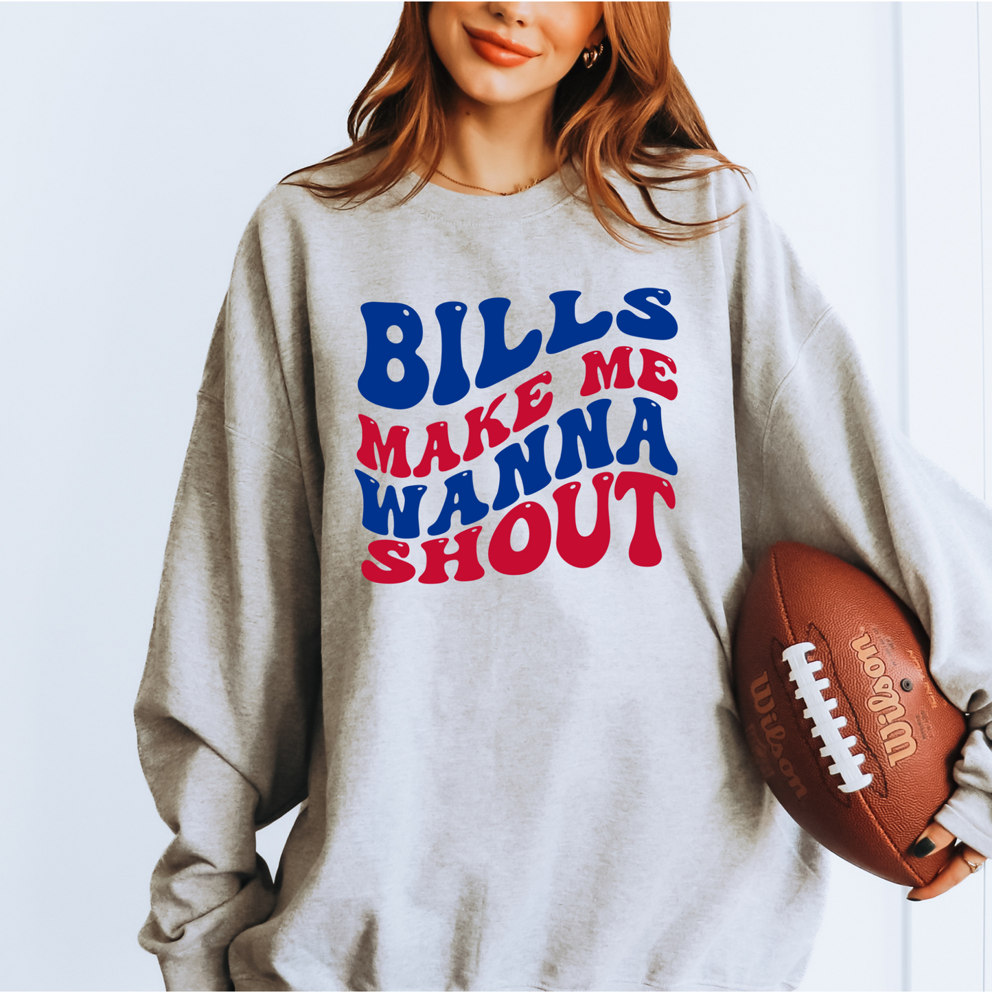 Bills Make Me Want To Shout Retro Wave Buffalo Football T-shirt or Sweatshirt