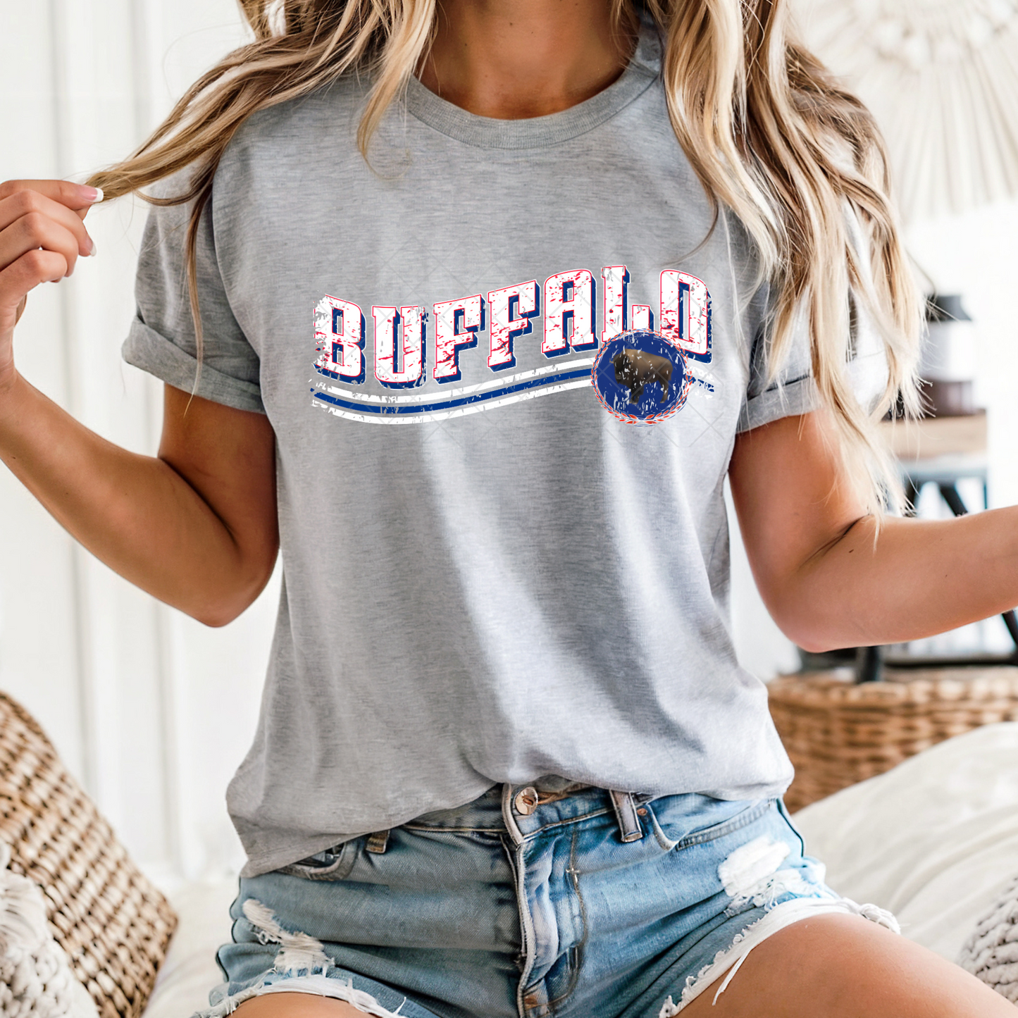 Buffalo Wave Distressed T-Shirt or Sweatshirt