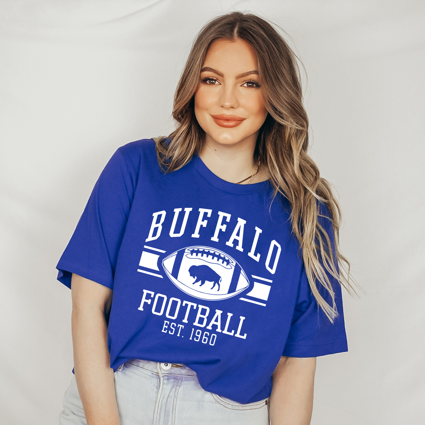 Buffalo Football Single Color Black or White T-Shirt or Sweatshirt