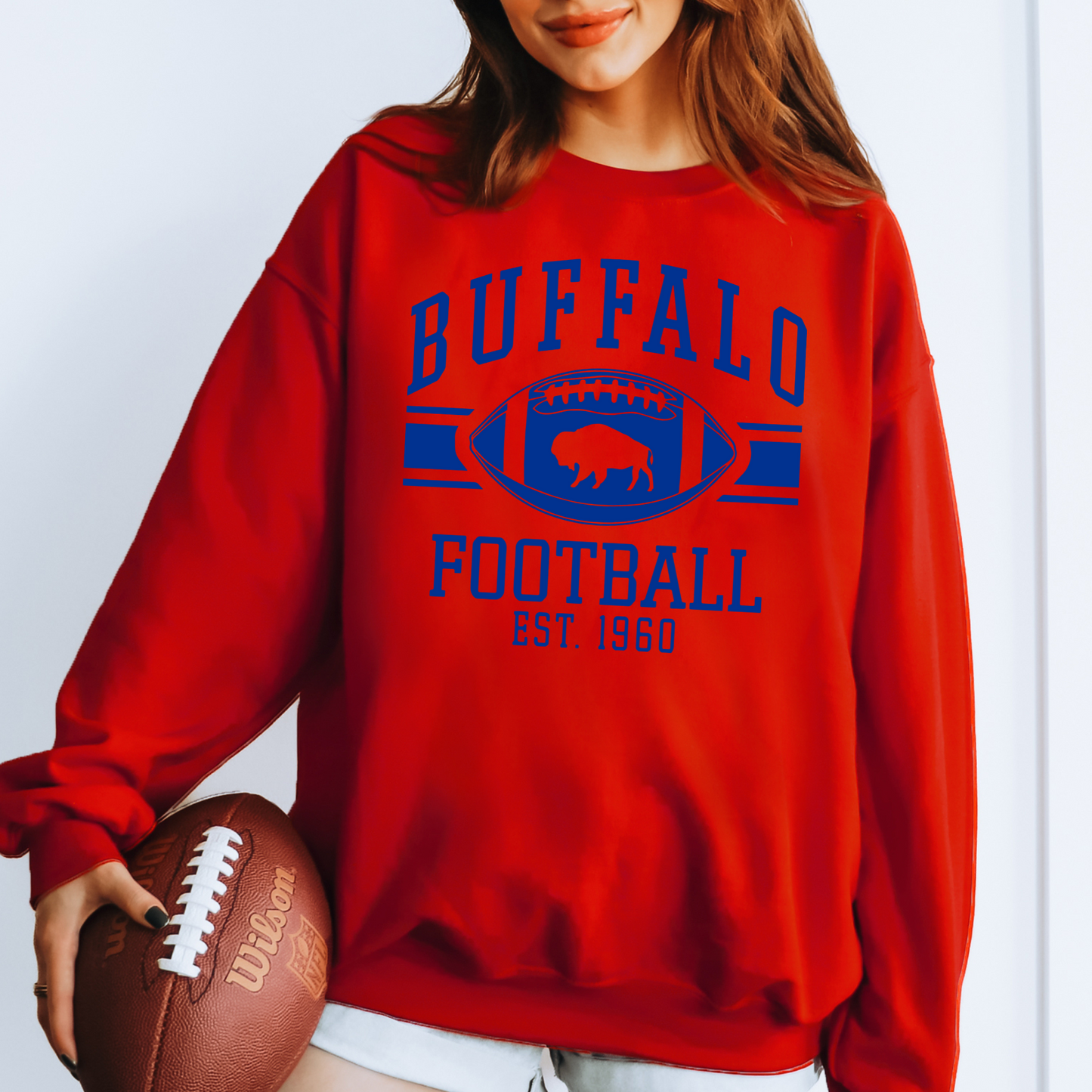 Buffalo Football Red and Blue TShirt or Sweatshirt