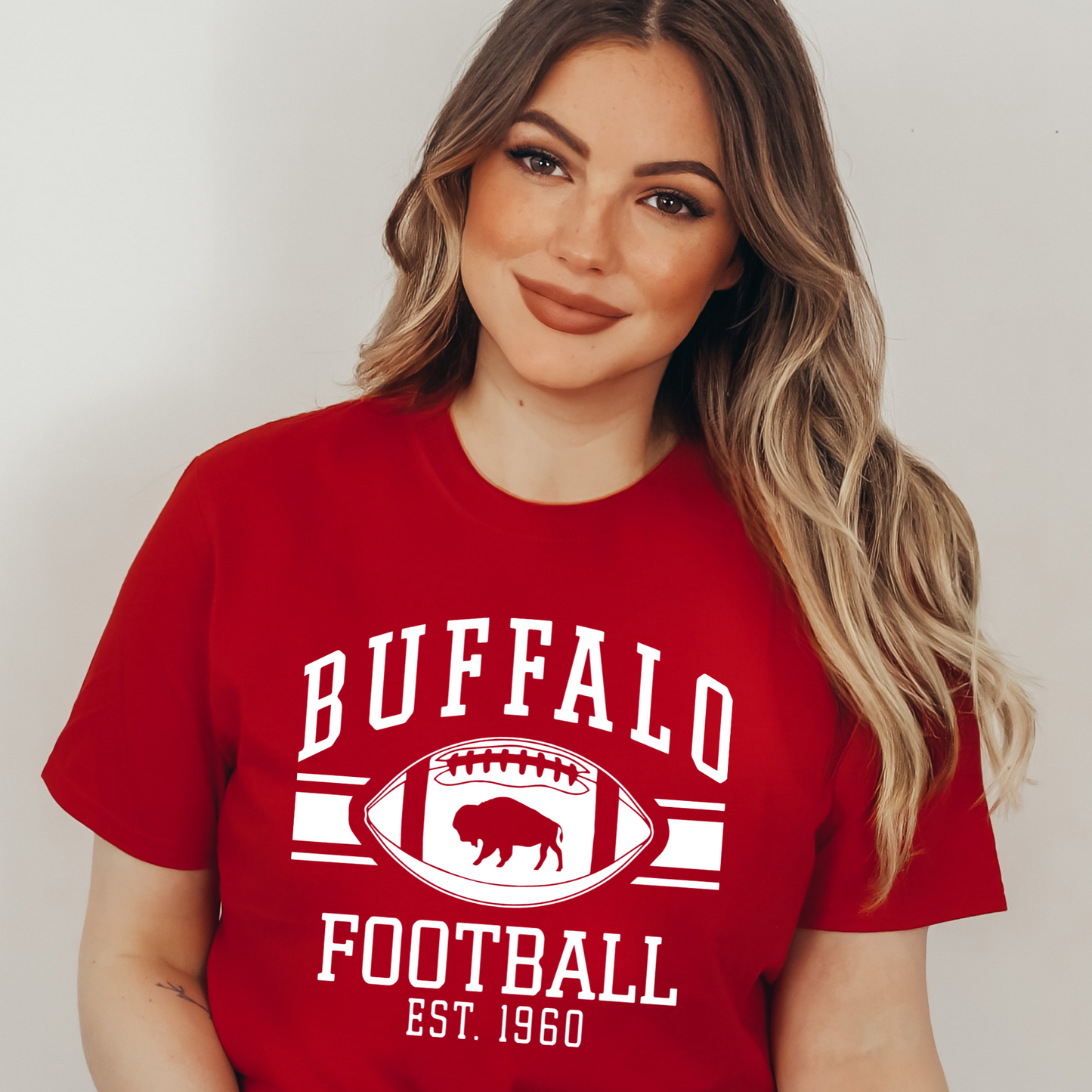 Buffalo Football Single Color Black or White T-Shirt or Sweatshirt