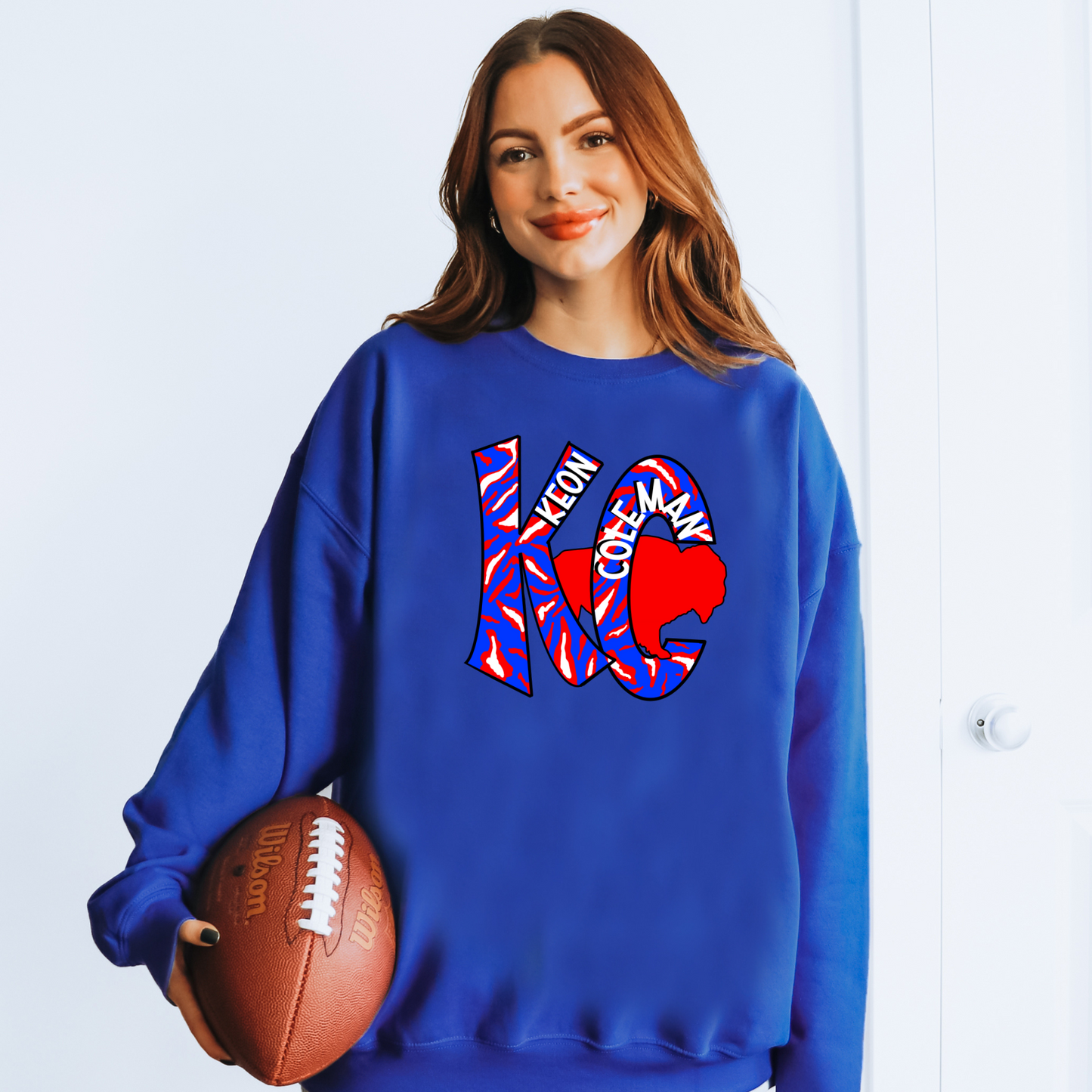 Keon Coleman Initials Red Buffalo Players Football T-Shirt or Sweatshirt (Copy)