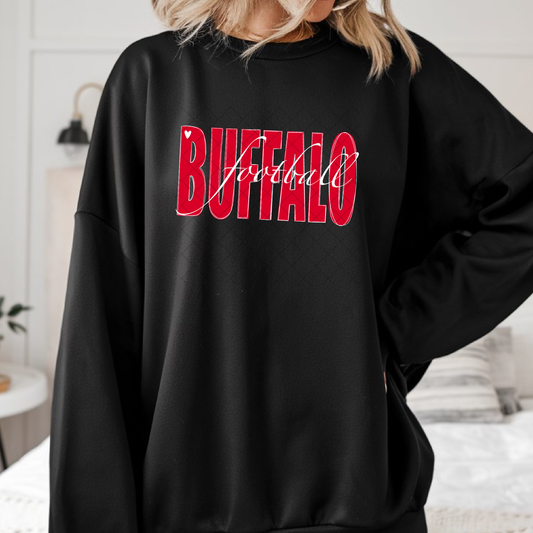 Buffalo Football with Heart T-Shirt, Sweatshirt, or Hoodie