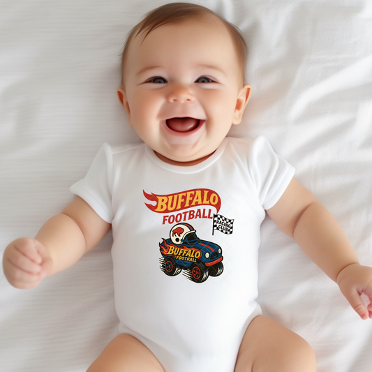 Buffalo Football Race Car One-Piece Infant Baby Bodysuit