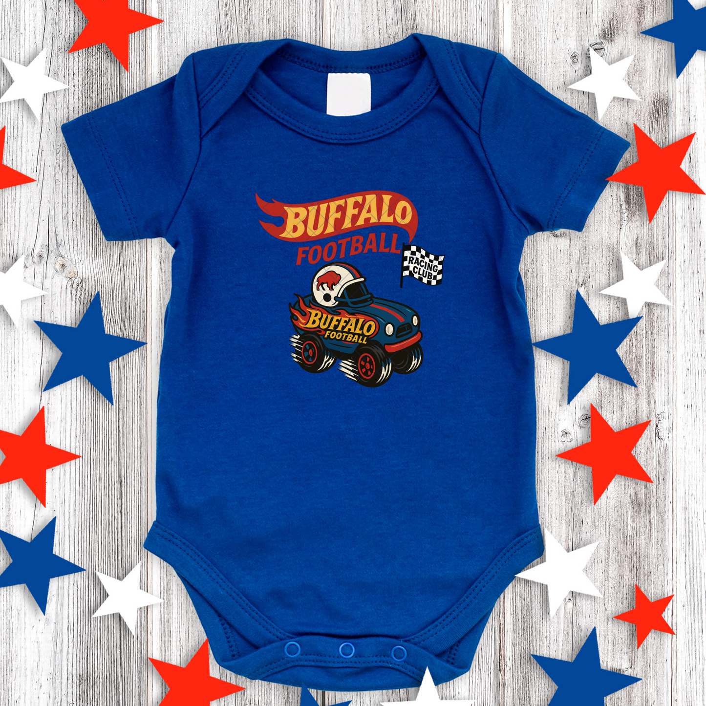 Buffalo Football Race Car One-Piece Infant Baby Bodysuit