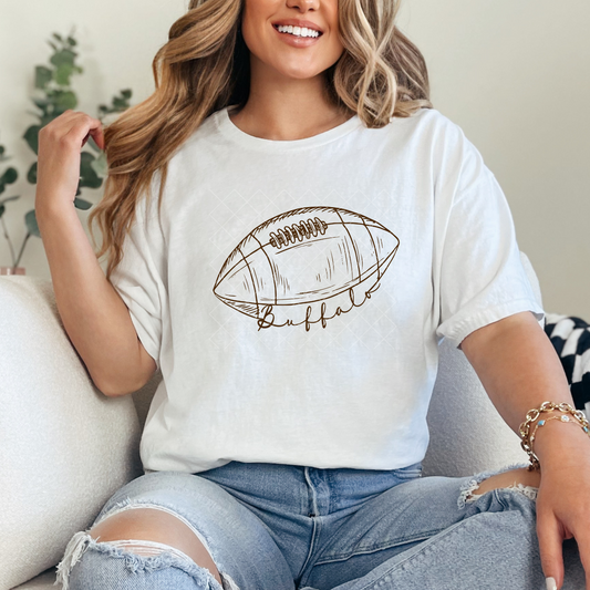 Buffalo Football Brown Single Color T-Shirt or Sweatshirt