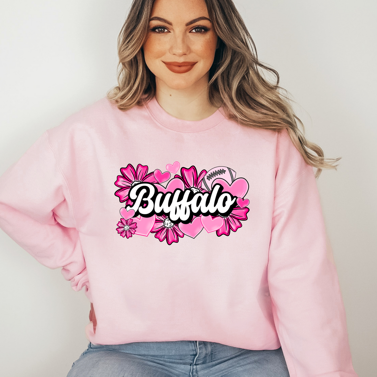 Pink Buffalo Valentines Crewneck Sweatshirt