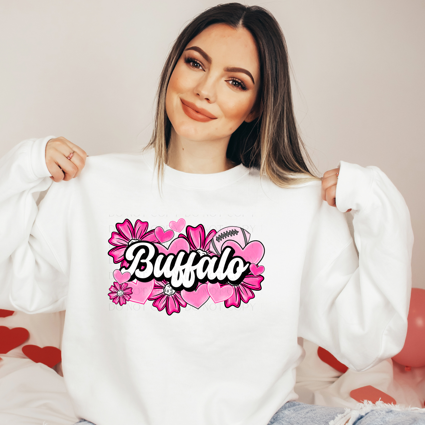 Pink Buffalo Valentines Crewneck Sweatshirt