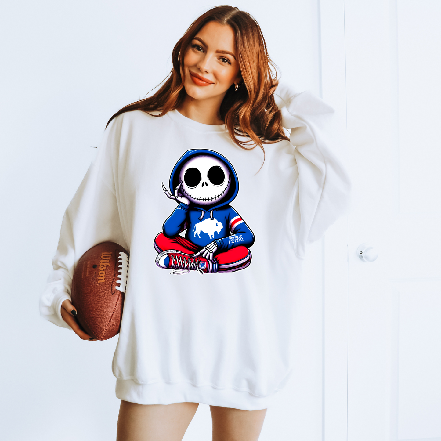 Skelly Buffalo Football Jack Criss Cross Applesauce T-shirt or Sweatshirt