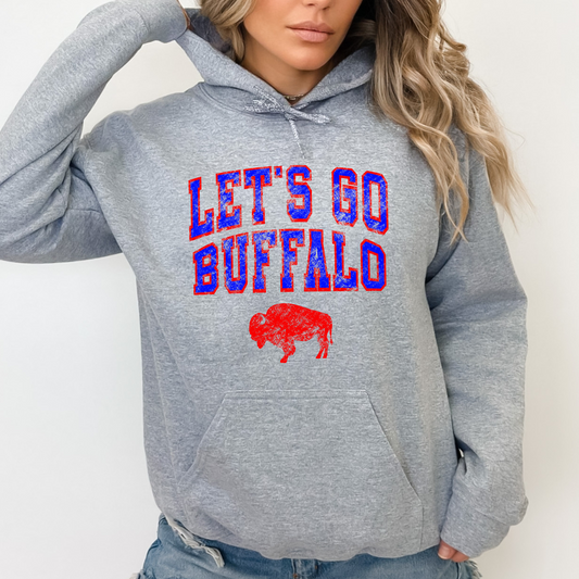 Let's Go Buffalo Distressed Buffalo T-shirt or Sweatshirt