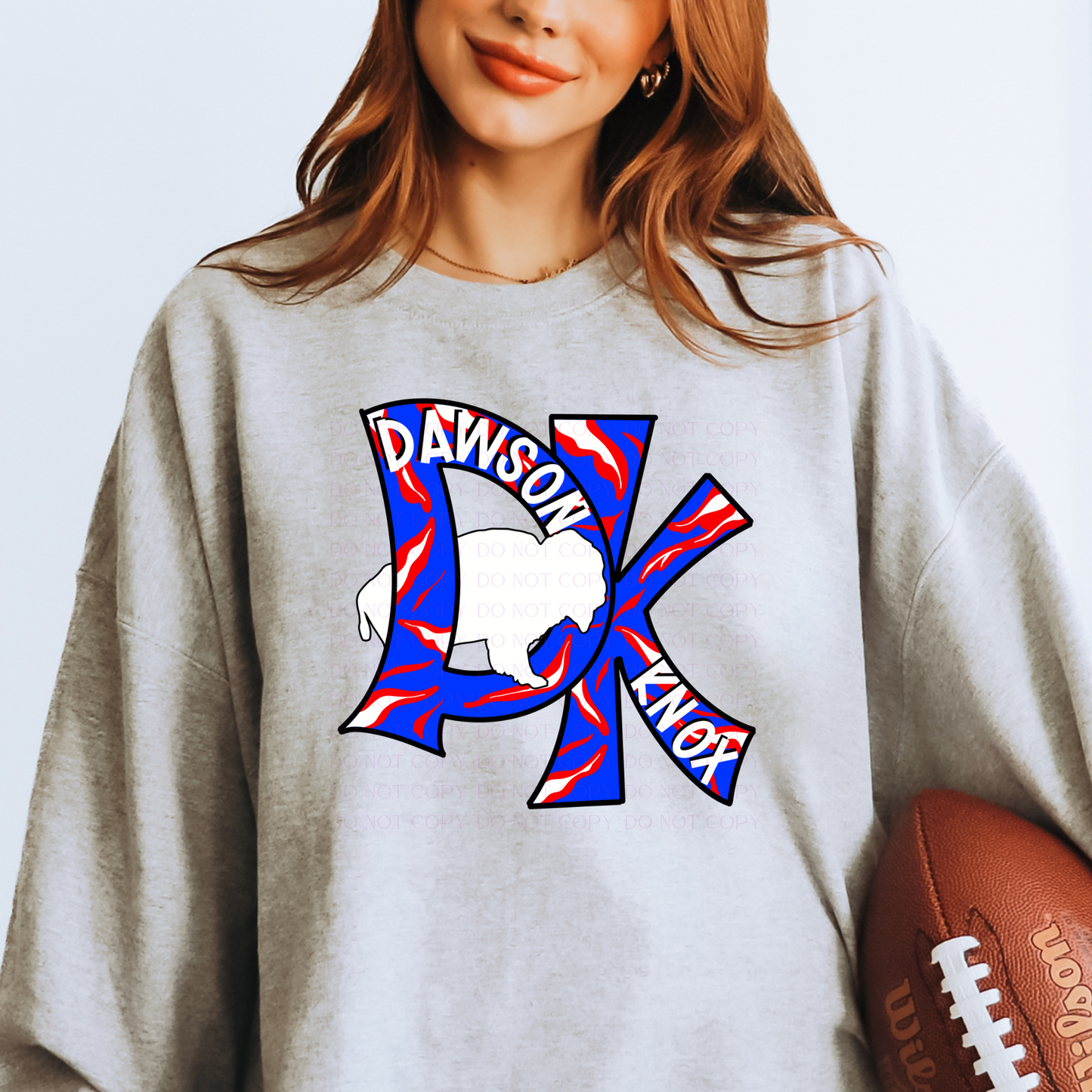 Dawson Knox Initials White Buffalo Players Football T-Shirt or Sweatshirt