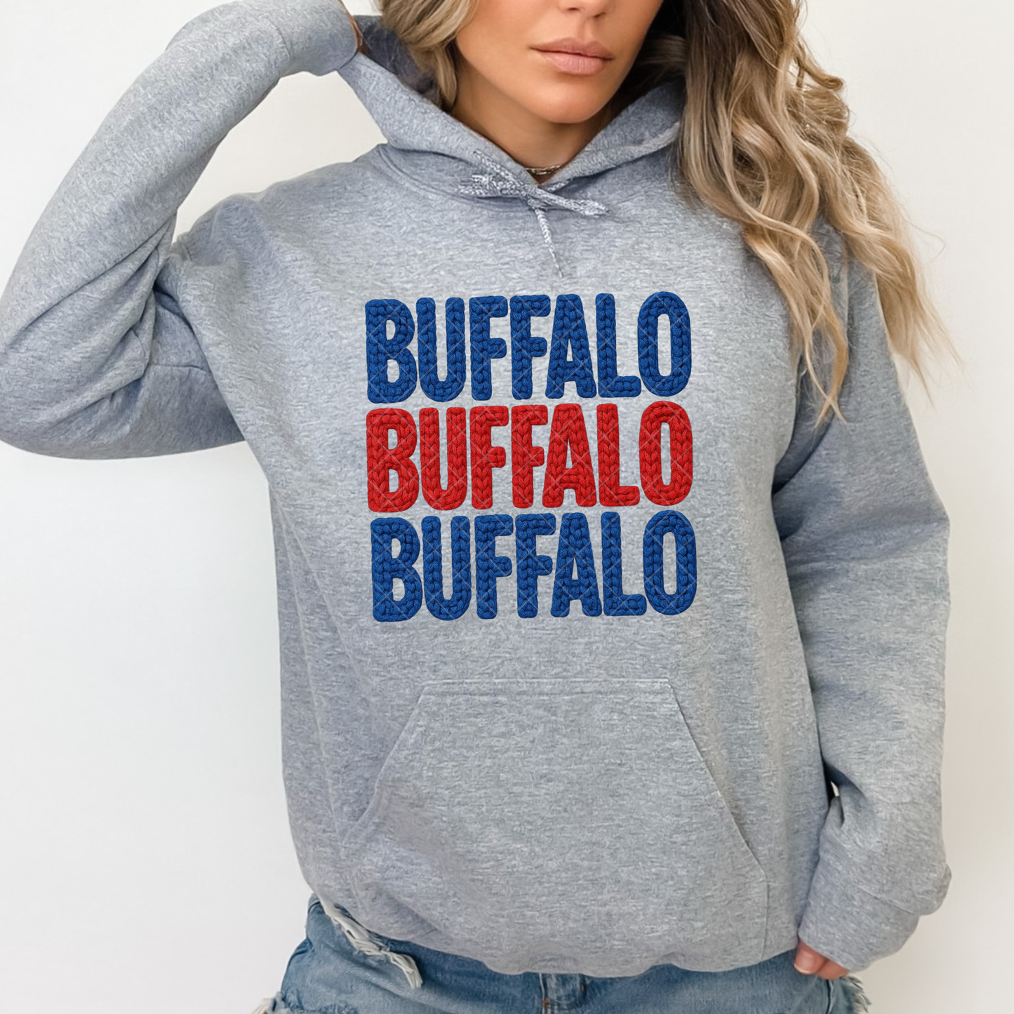 Buffalo Faux Yarn Crochet T-Shirt, Sweatshirt, or Hoodie
