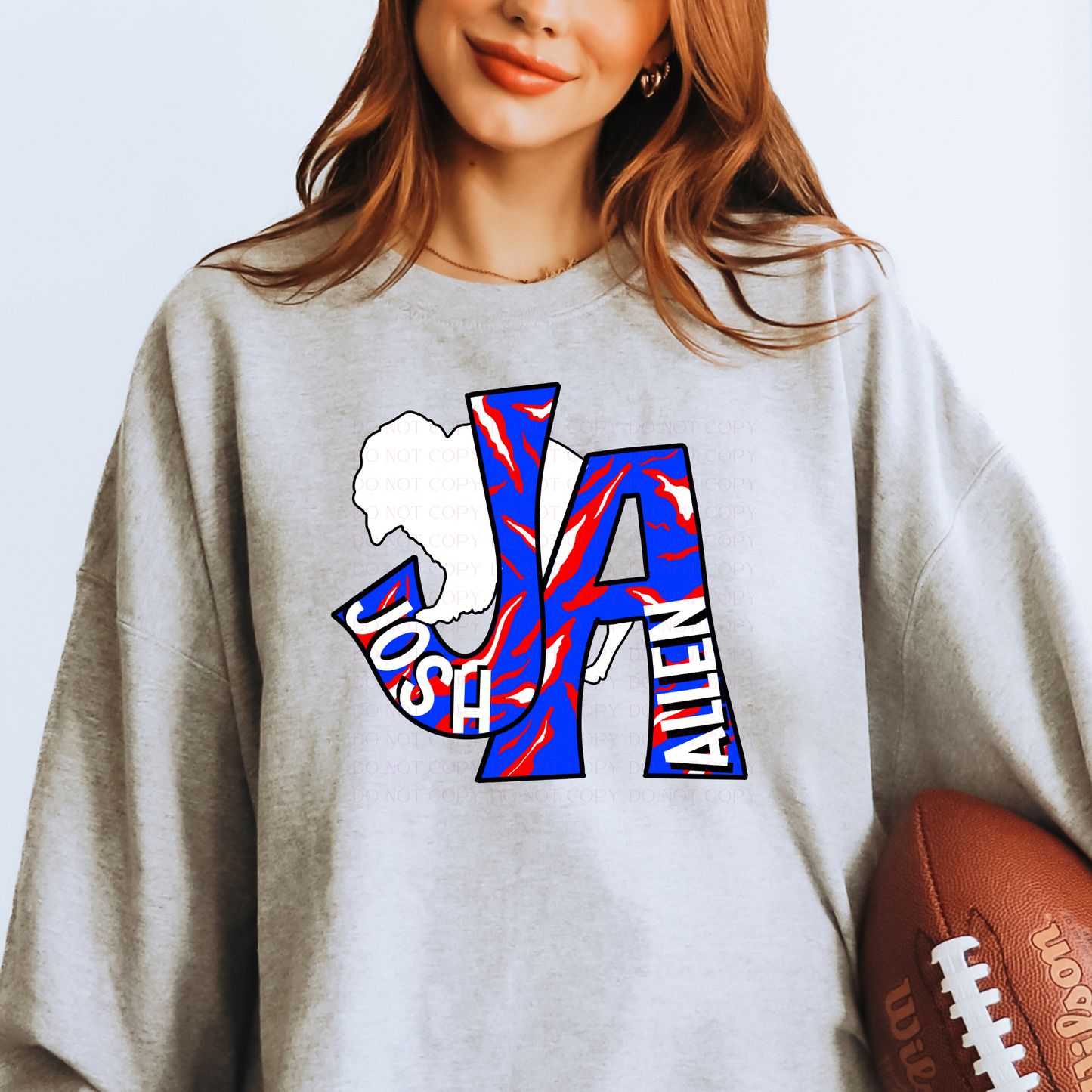 Josh Allen Initials White Buffalo Players Football T-Shirt or Sweatshirt