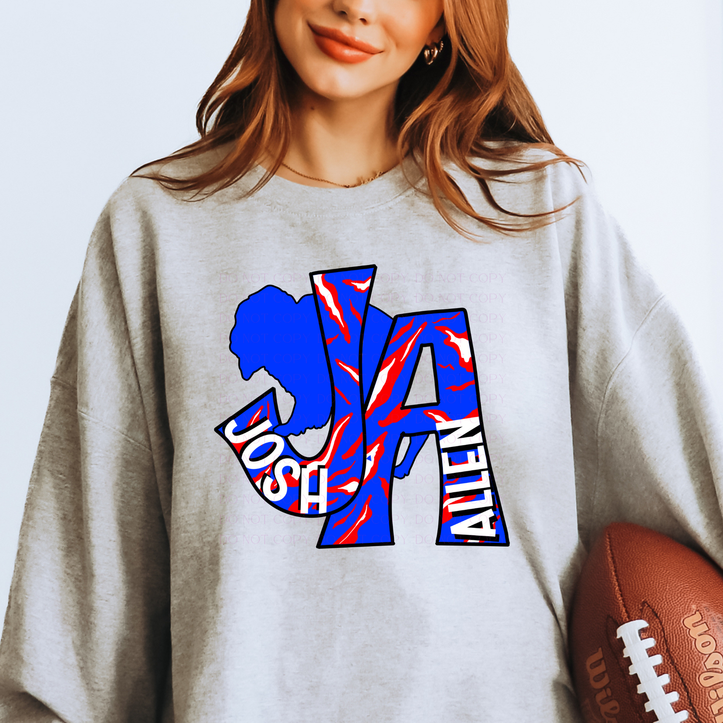 Josh Allen Initials Blue Buffalo Players Football T-Shirt or Sweatshirt