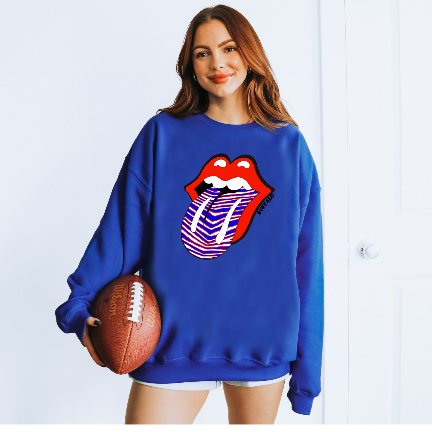 Buffalo Zubaz Tongue Red Lips Buffalo Football T-shirt or Sweatshirt