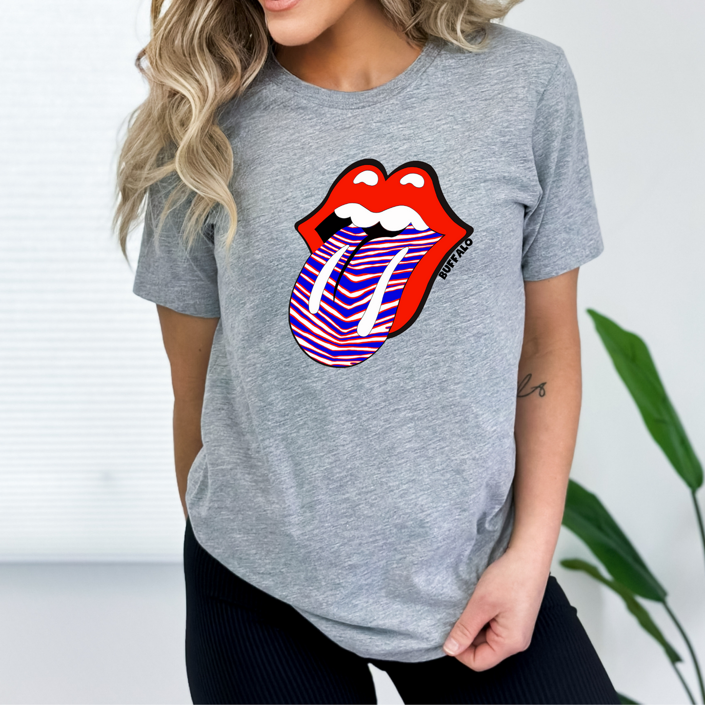 Buffalo Zubaz Tongue Red Lips Buffalo Football T-shirt or Sweatshirt