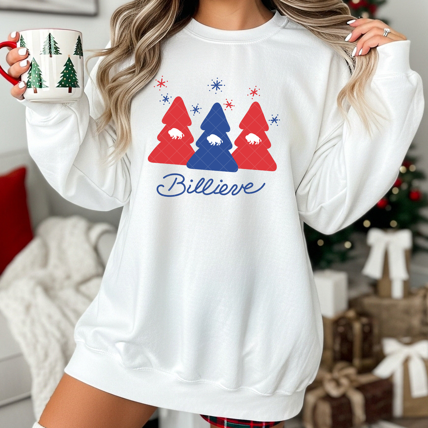 Billieve Christmas Trees Buffalo T-Shirt or Sweatshirt
