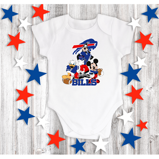 Bills Baby Mickey Buffalo Football Short Sleeve Bodysuit