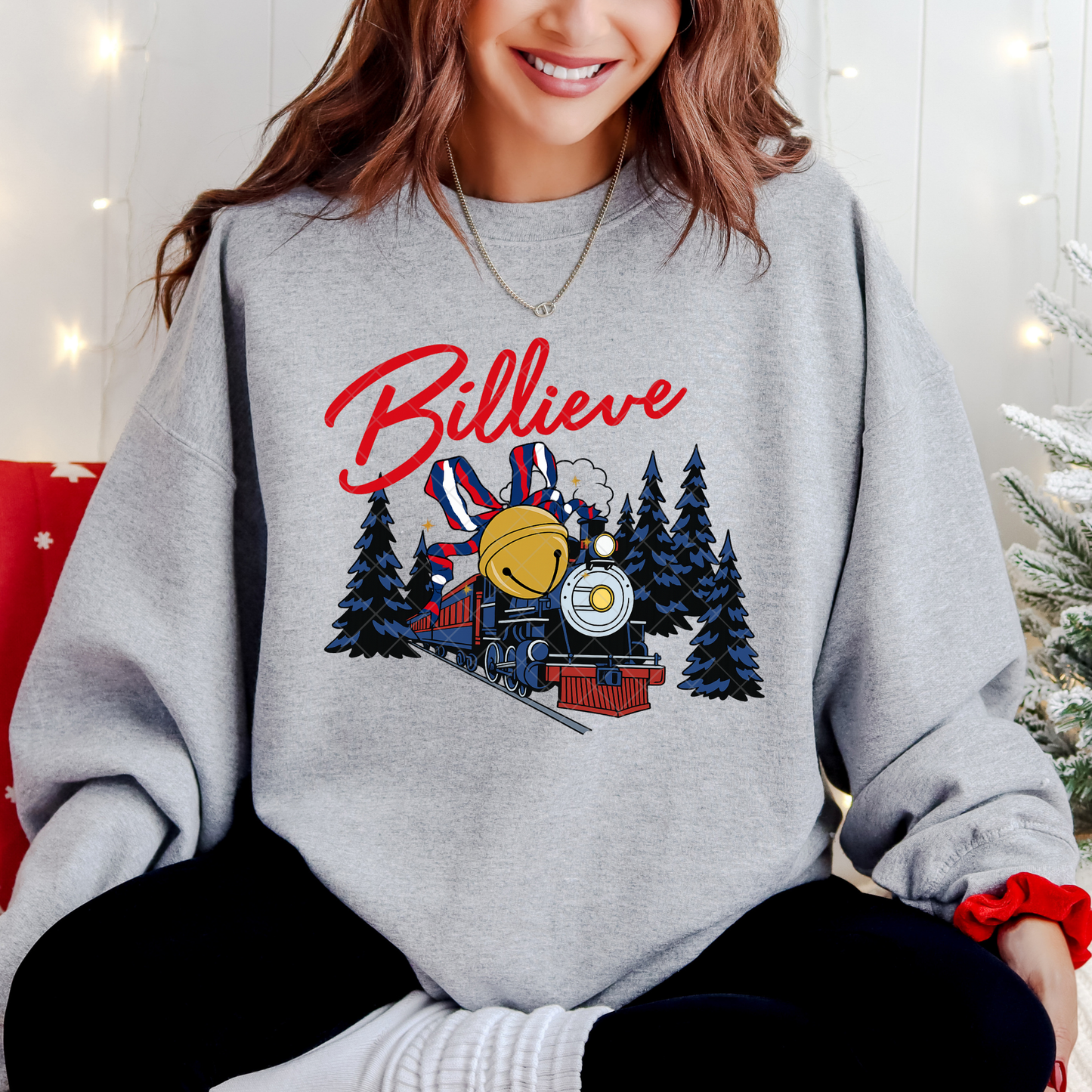 Billieve Buffalo Christmas Train T-Shirt or Sweatshirt
