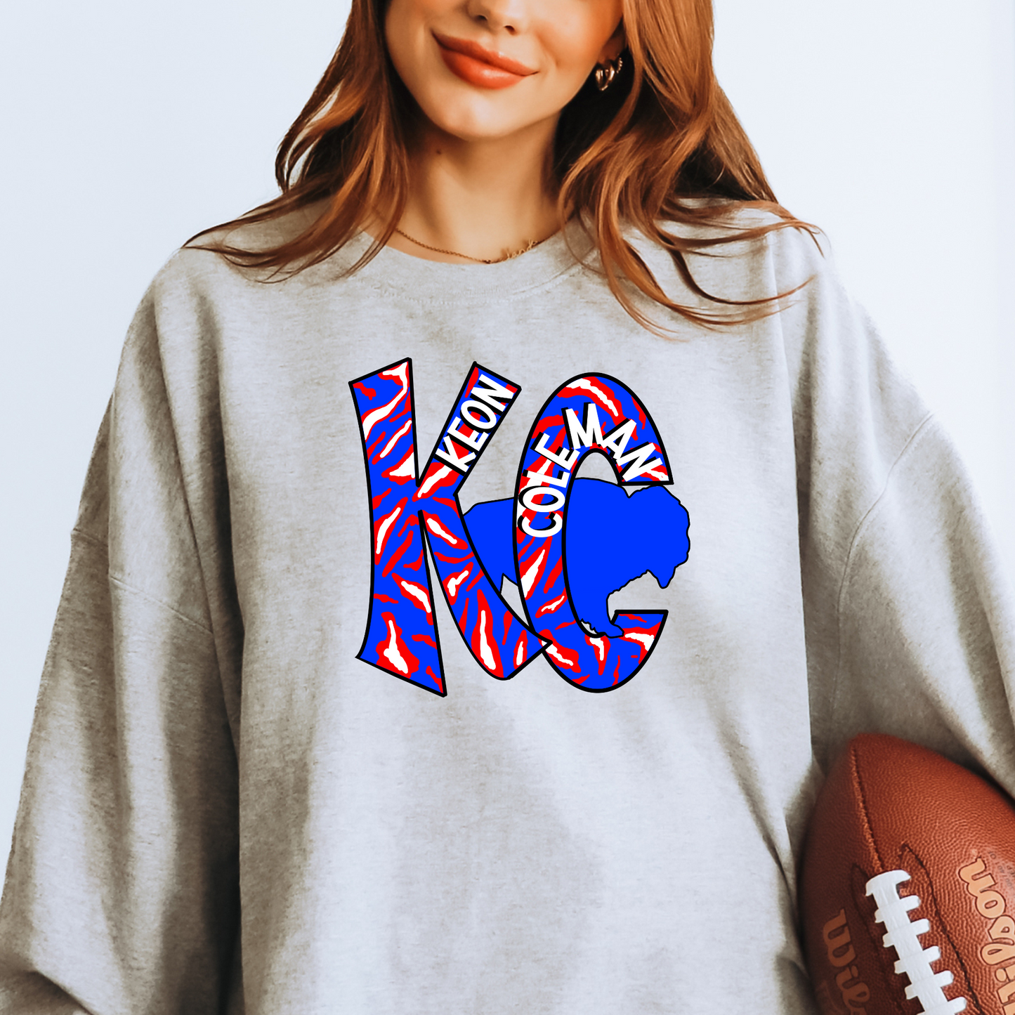 Keon Coleman Initials Blue Buffalo Players Football T-Shirt or Sweatshirt