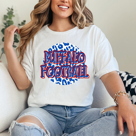 Round Leopard Print Buffalo Football T-Shirt or Sweatshirt