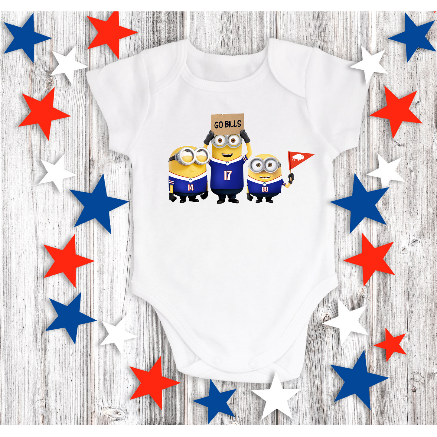 Minion Go Bills Cute Buffalo Football One-Piece Infant Baby Bodysuit