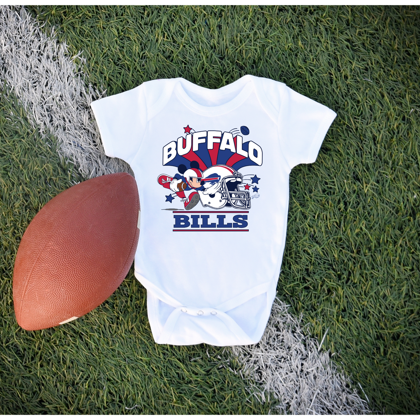 Mickey Bills Cute Buffalo Football One-Piece Infant Baby Bodysuit