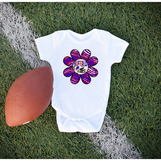 Zubaz Flower Cute Buffalo Football One-Piece Infant Baby Bodysuit