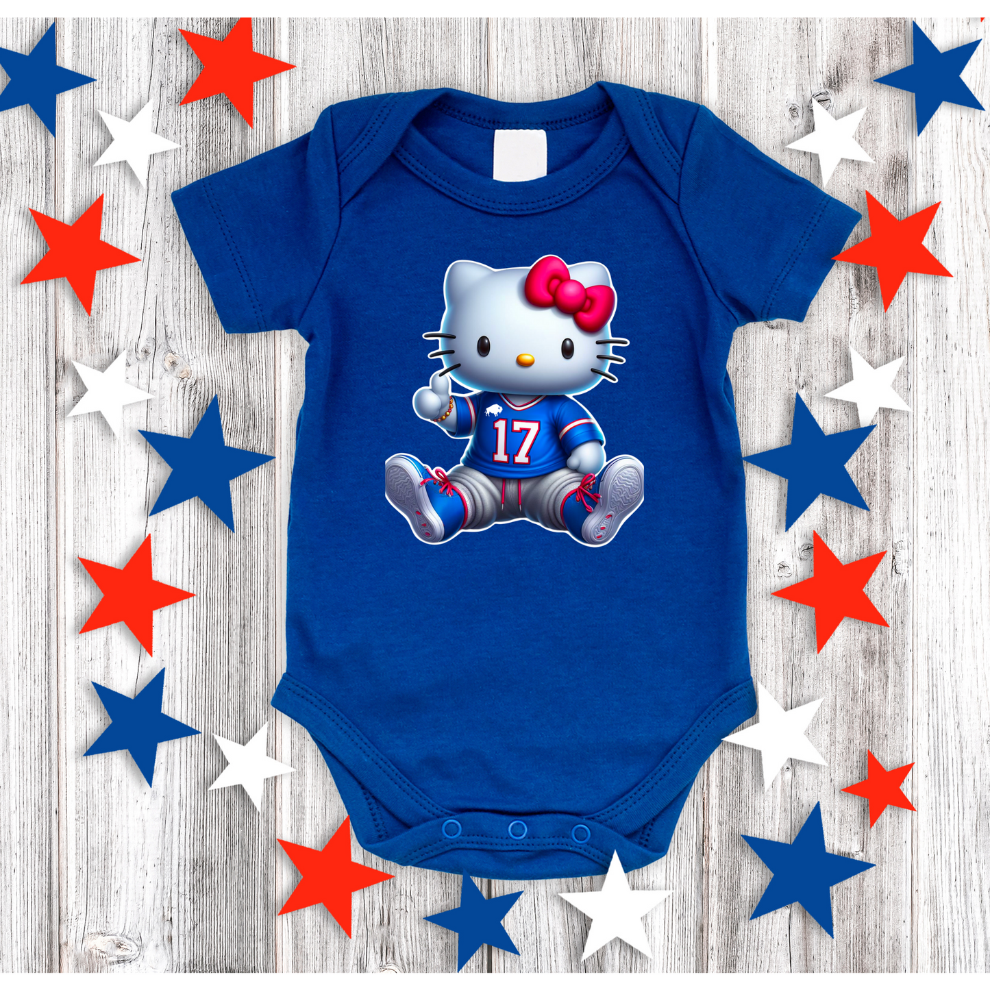 Baby Buffalo Fan Kitty Short Sleeve Bodysuit, Hello