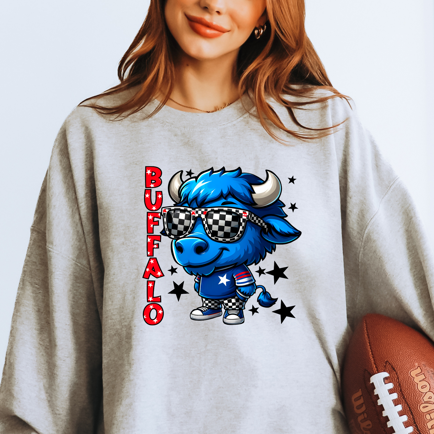 Buffalo Cartoon Mascot  T-shirt or Sweatshirt