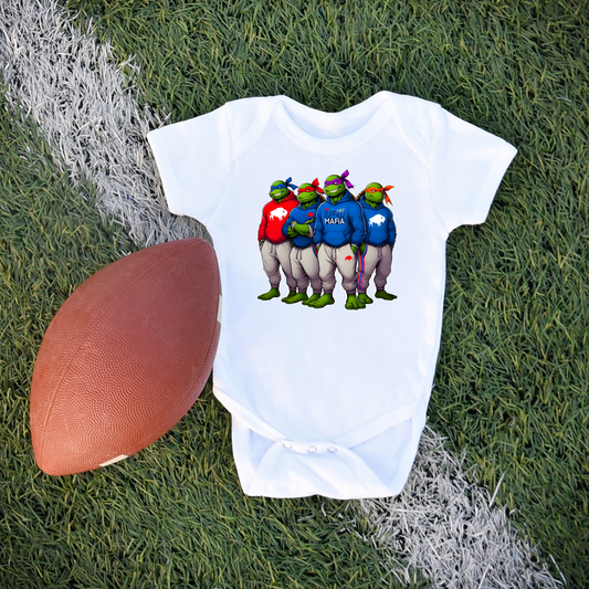 Baby Buffalo Fan Turtles Short Sleeve Bodysuit, Ninja