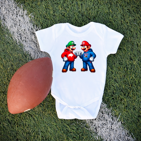 Baby Buffalo Fan Super Bros Short Sleeve Bodysuit, Mario