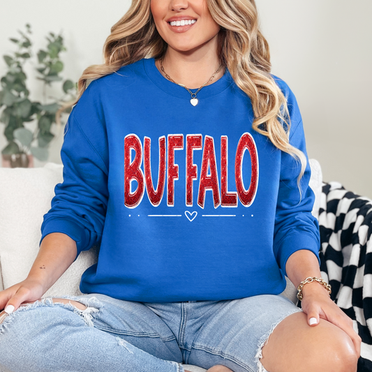 Red Buffalo with Heart T-Shirt or Sweatshirt