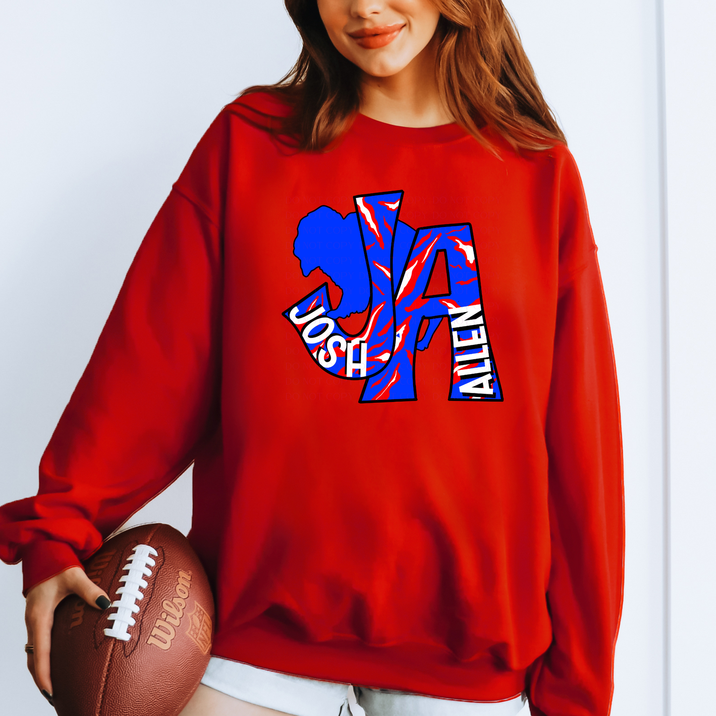 Josh Allen Initials Blue Buffalo Players Football T-Shirt or Sweatshirt